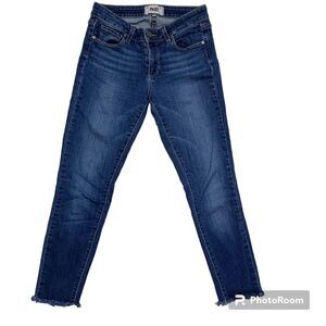 Paige Verdugo Ultra Skinny Blue Jeans Crop Women’s Sz 27 Fringe Frayed Hem